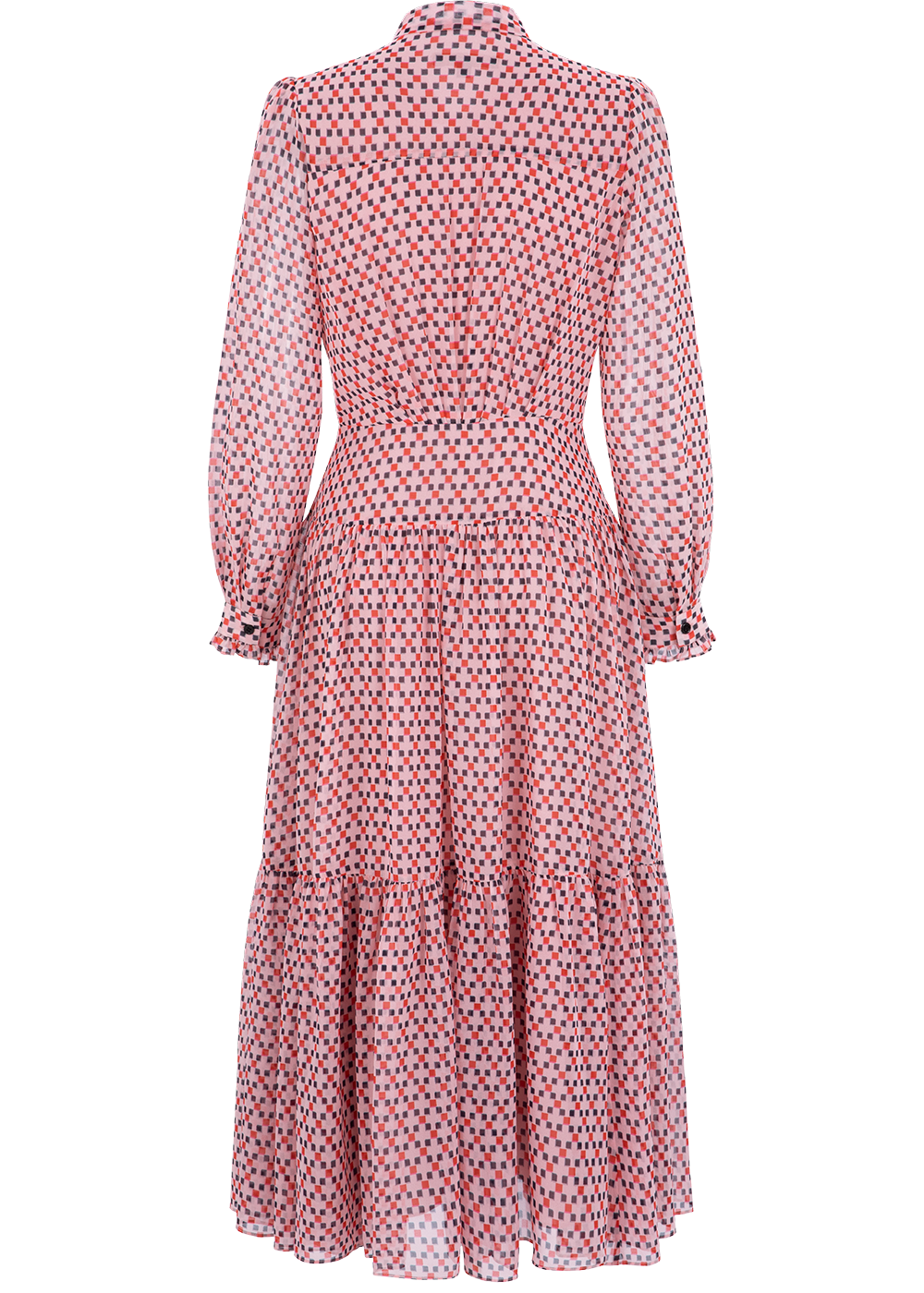 SALAZIA Pink Square Check Maxi Dresses