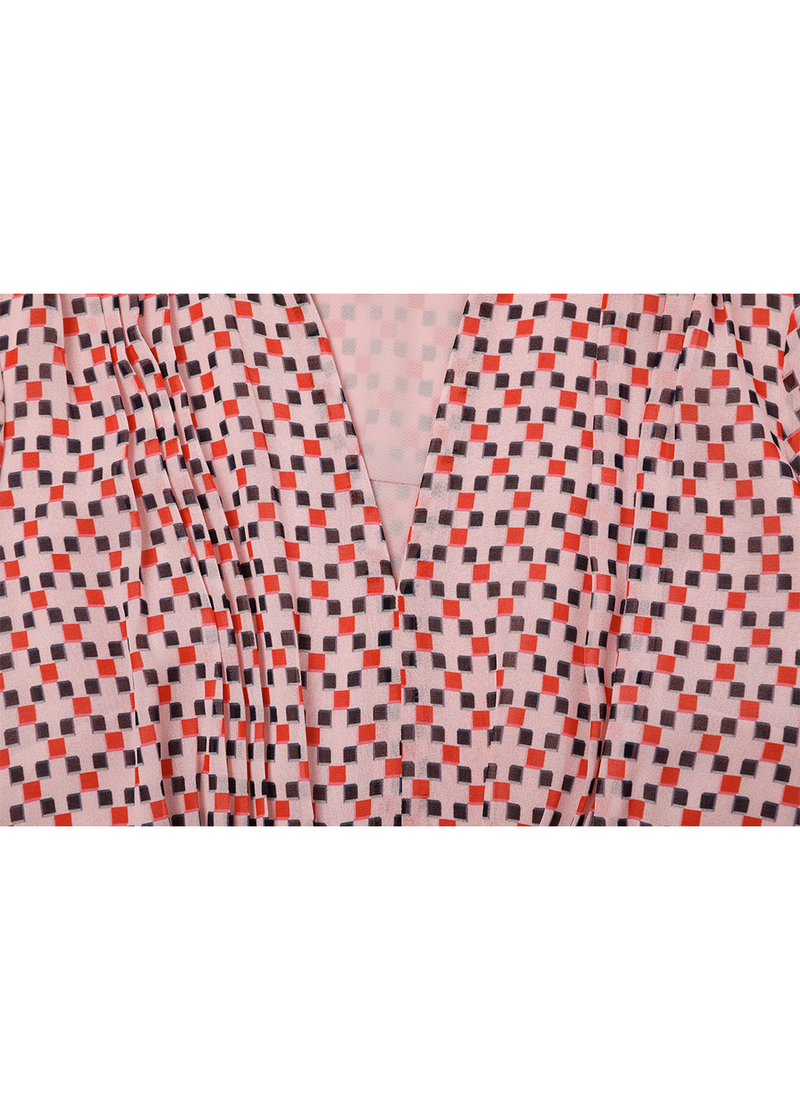 SALAZIA Pink Square Check Maxi Dresses