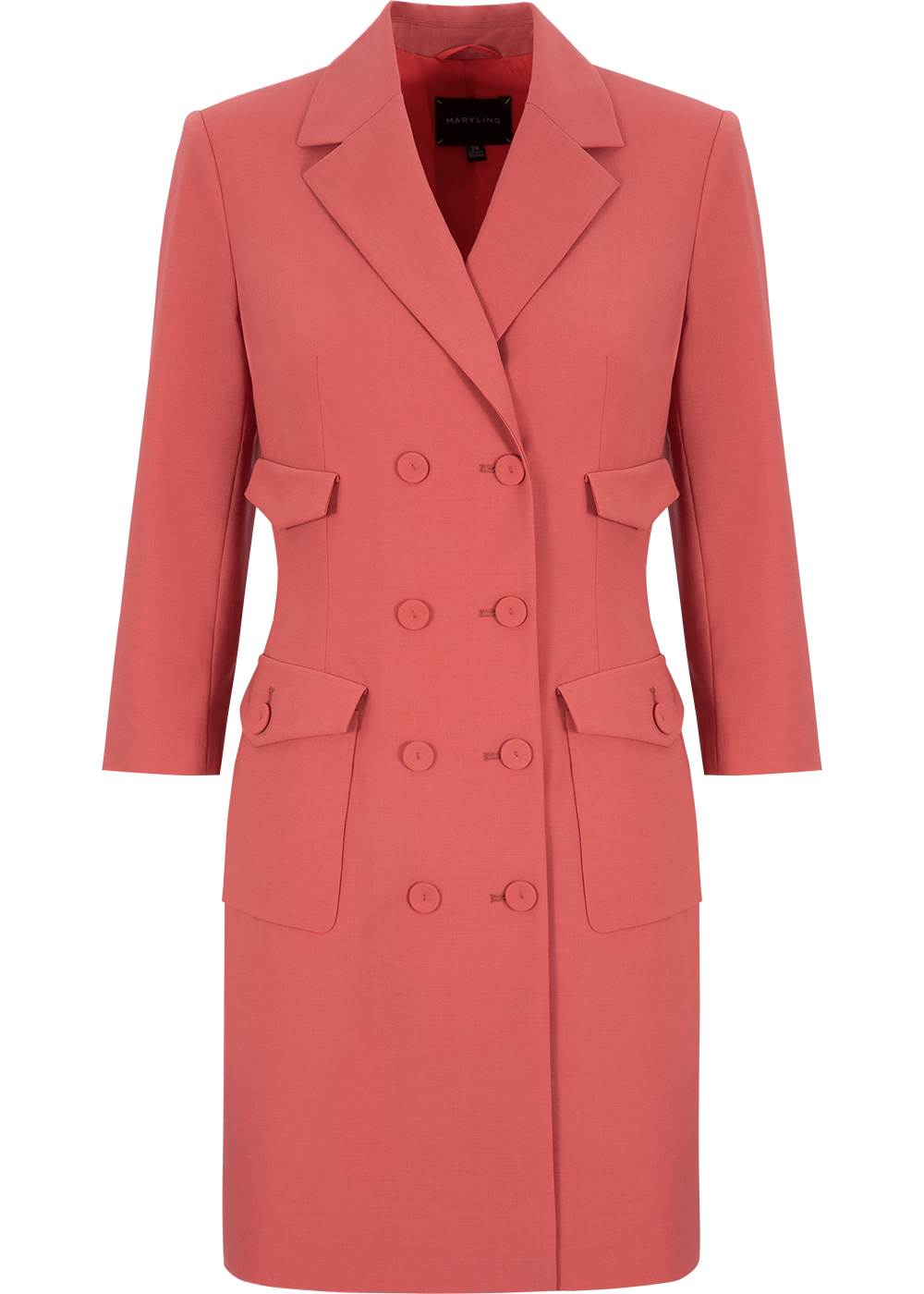 SALAZIA Coral Orange Wool Blend Dresses