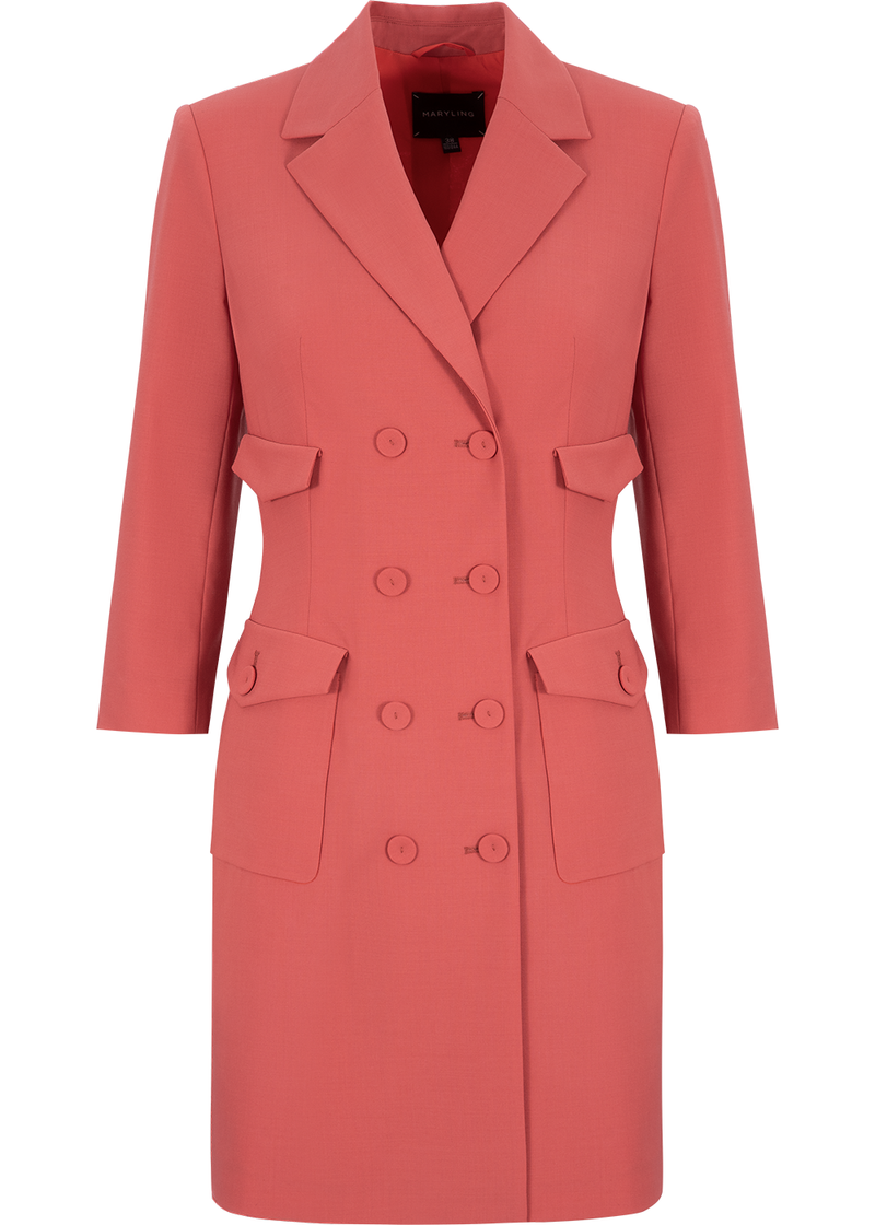 SALAZIA Coral Orange Wool Blend Dresses
