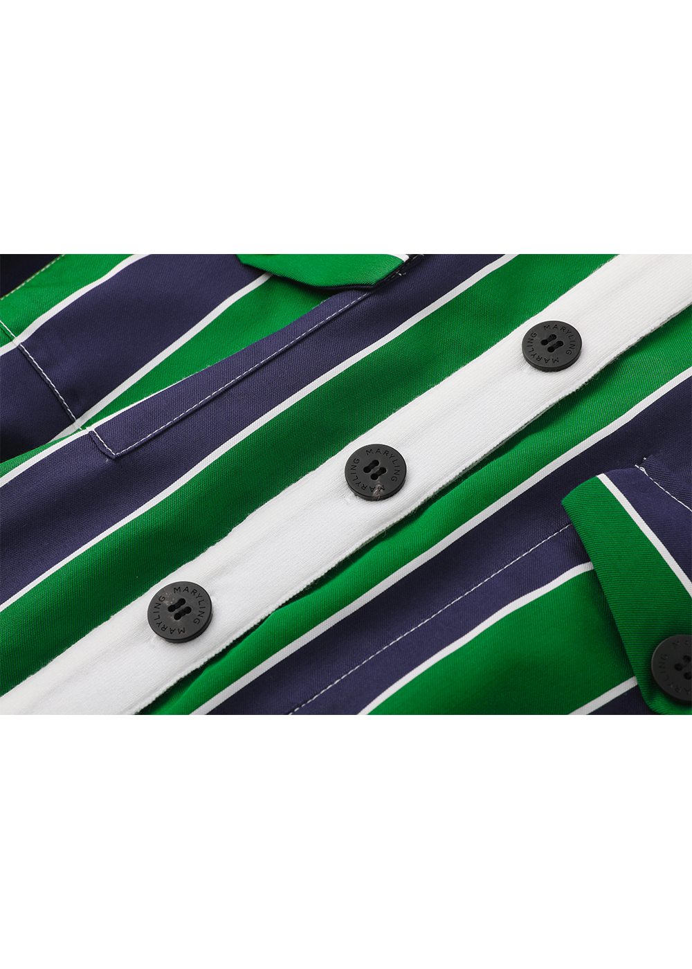 SALAZIA Blue-Green Stripe Relaxed Dresses