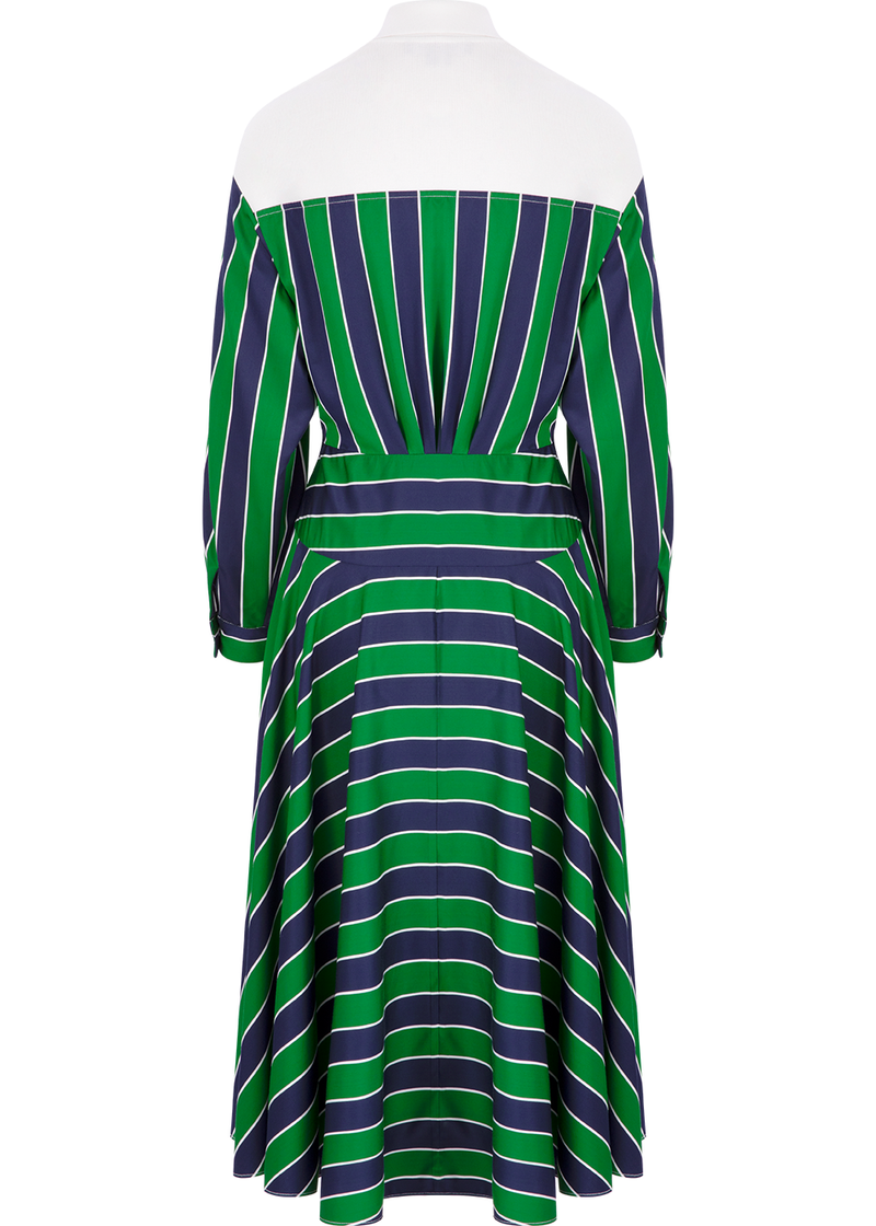 SALAZIA Blue-Green Stripe Relaxed Dresses