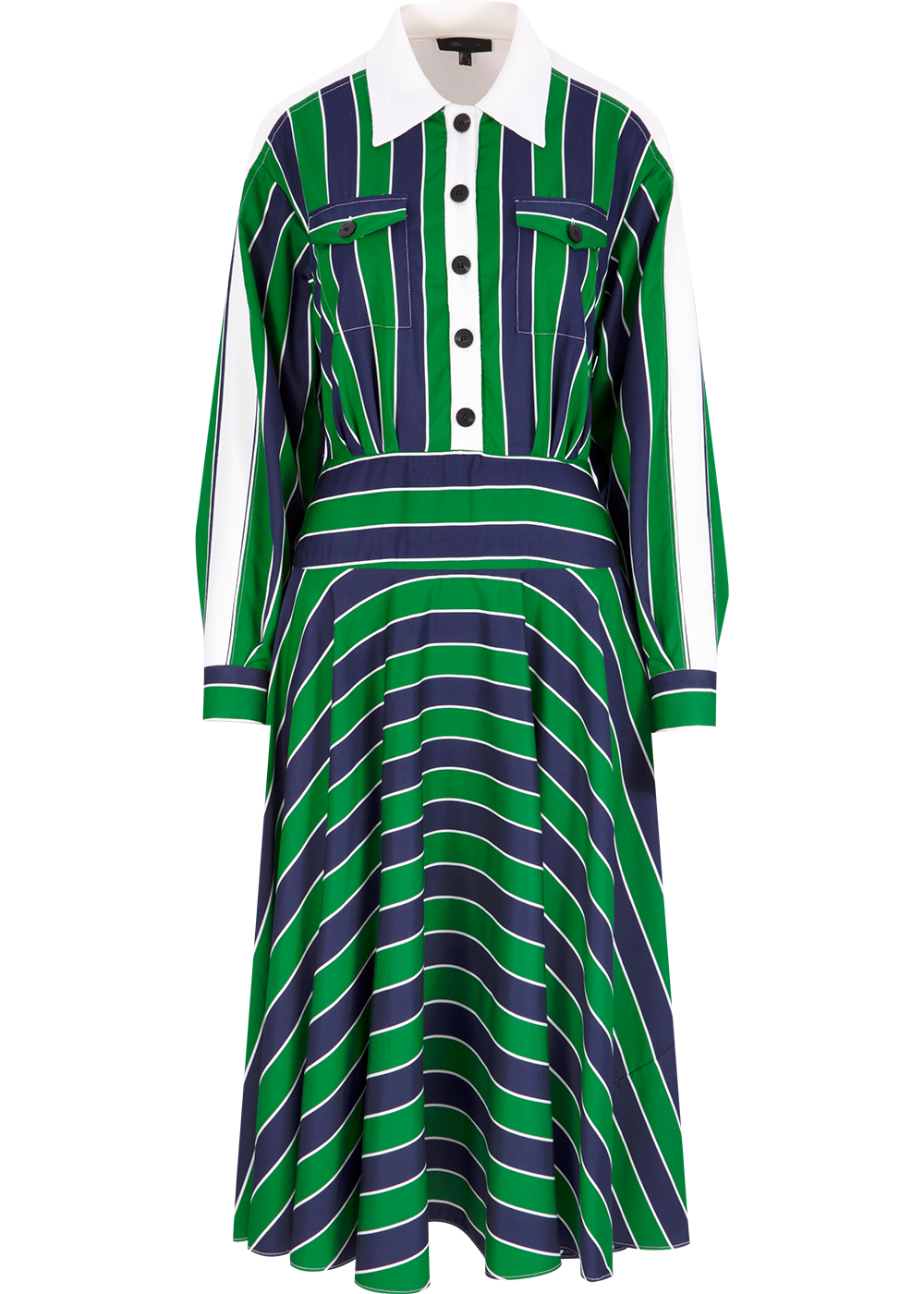 SALAZIA Blue-Green Stripe Relaxed Dresses