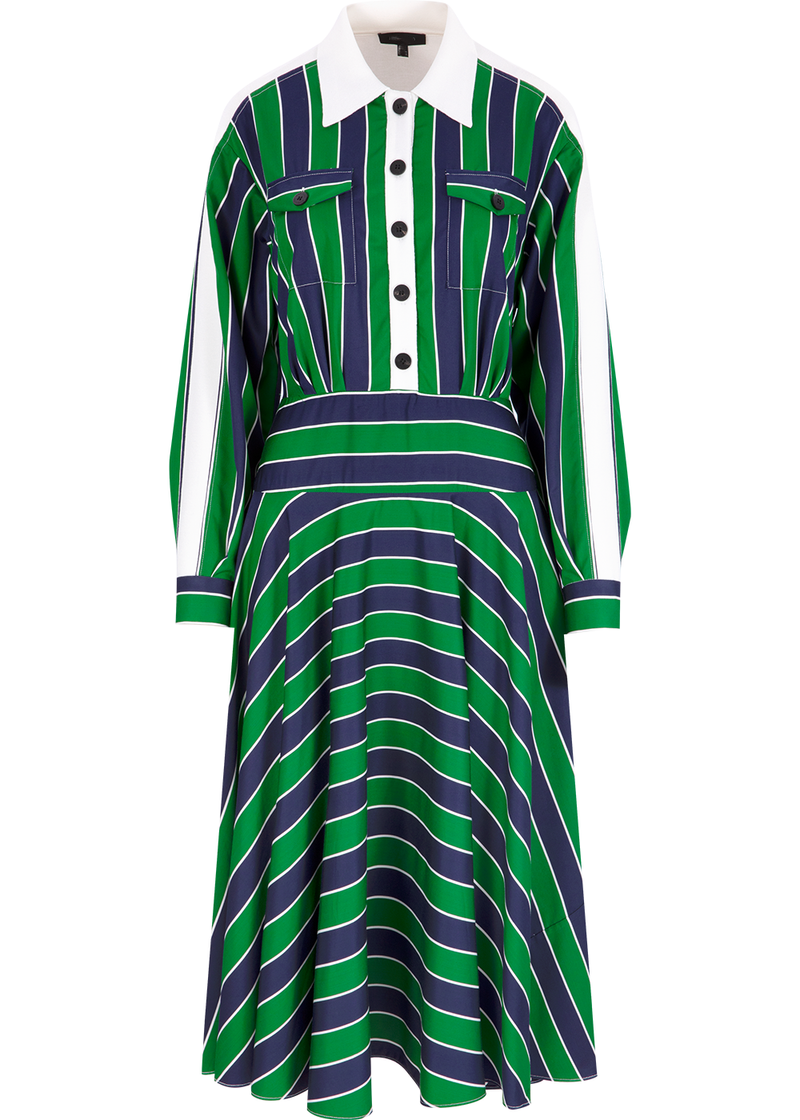 SALAZIA Blue-Green Stripe Relaxed Dresses