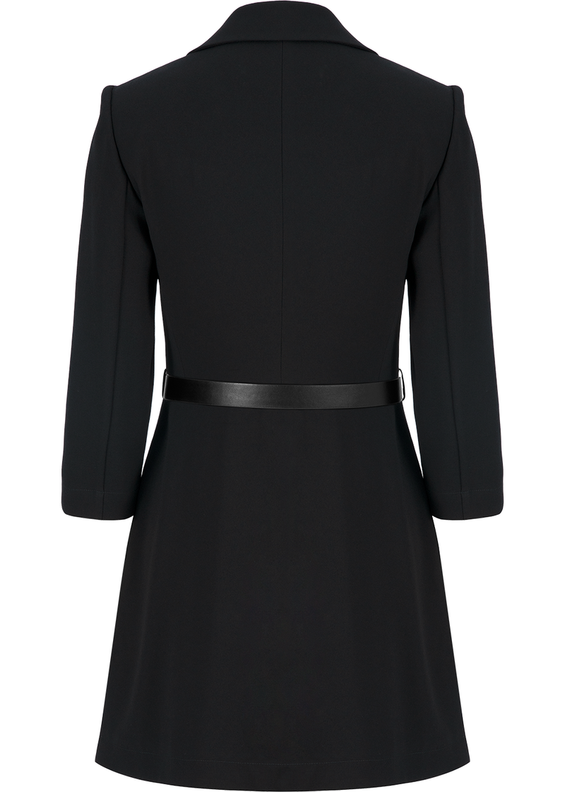 SALAZIA Black Triacetate Blend Short-Sleeve Dresses