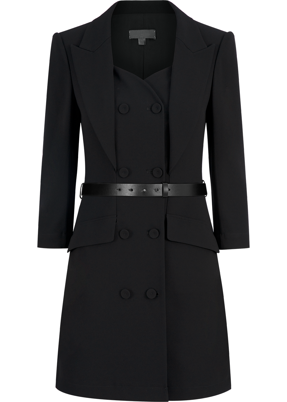 SALAZIA Black Triacetate Blend Short-Sleeve Dresses