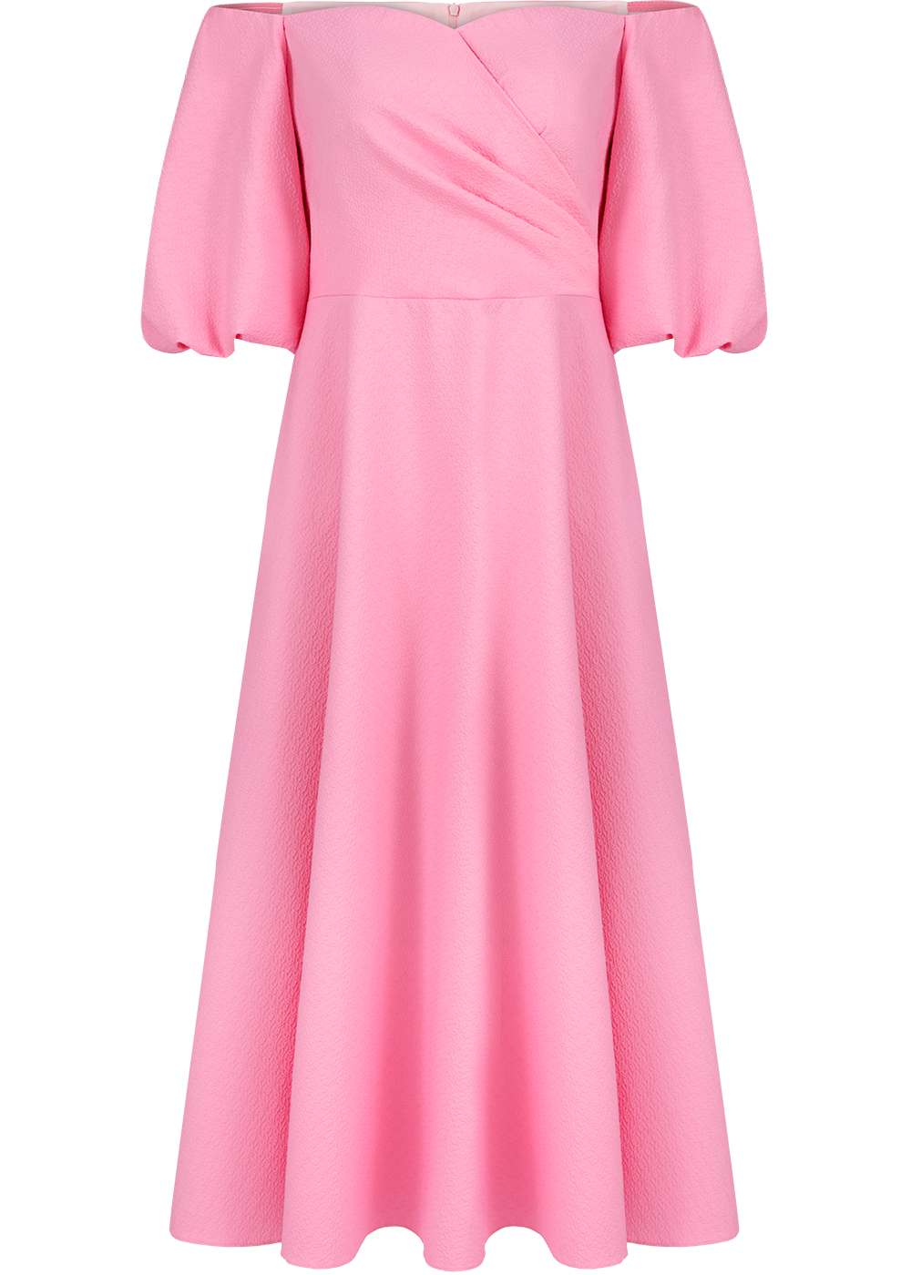 SALAZIA Peach Pink Polyester Long-Sleeve Dresses