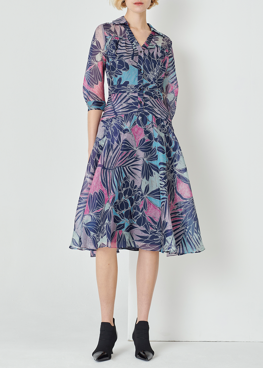 SALAZIA Colorful Jungle Silk Dresses