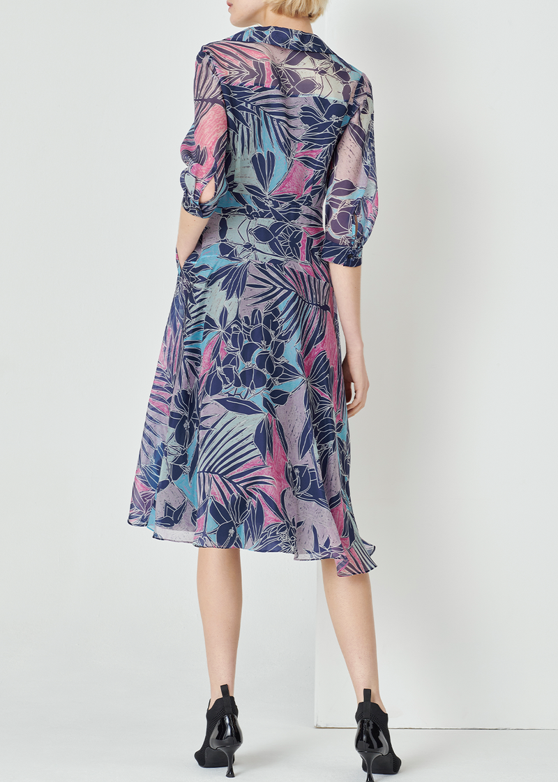 SALAZIA Colorful Jungle Silk Dresses