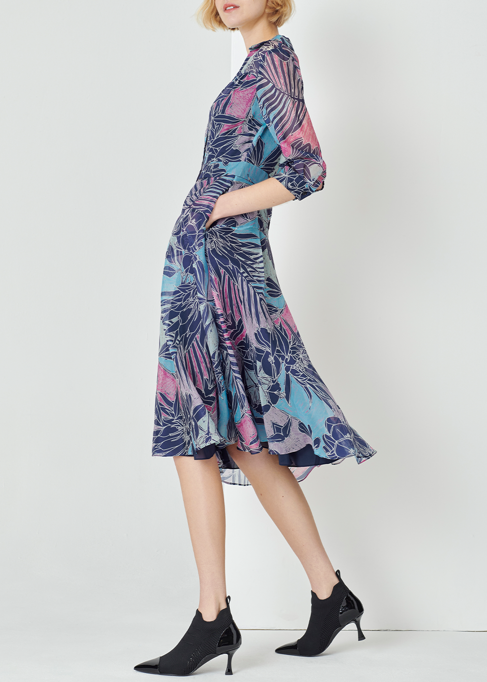 SALAZIA Colorful Jungle Silk Dresses