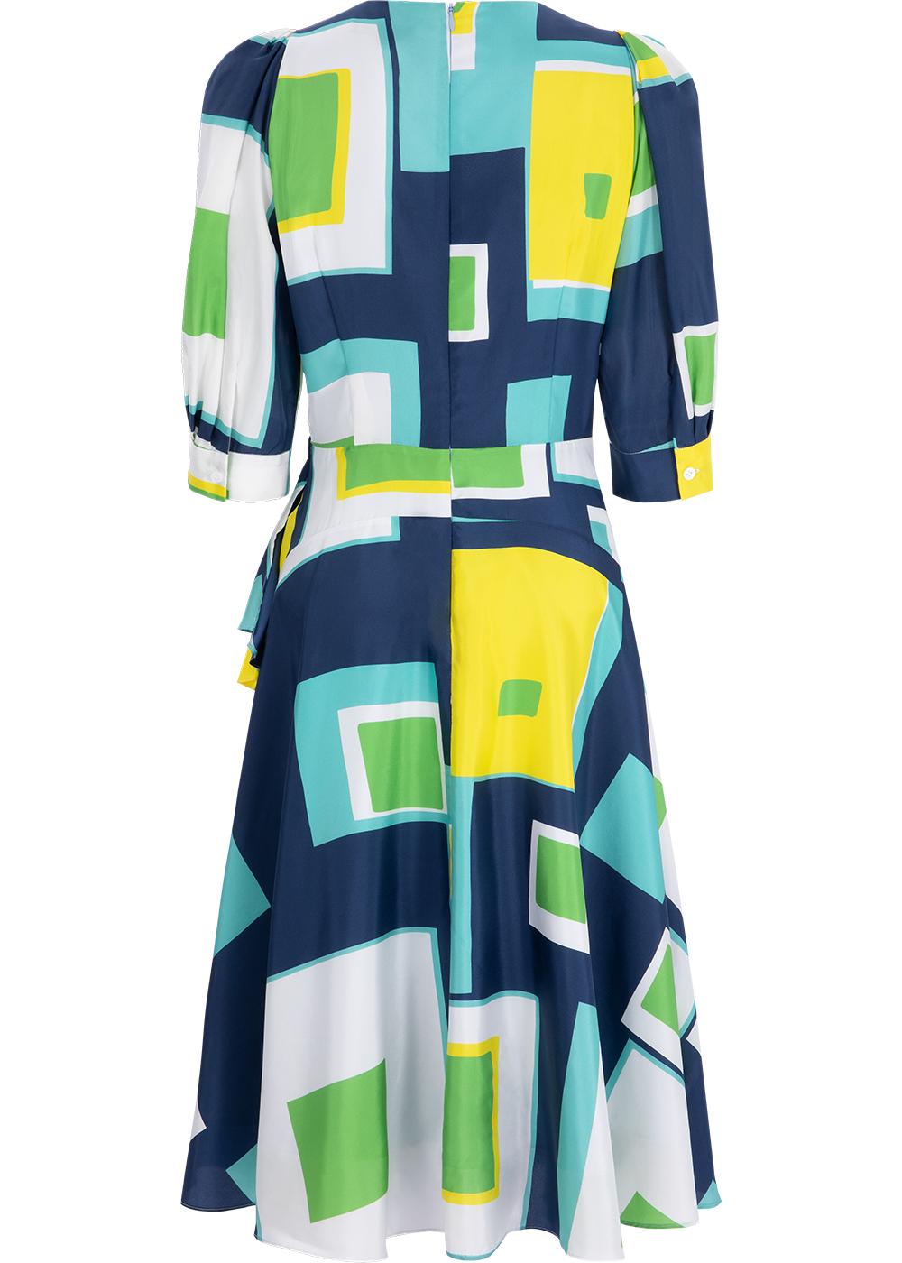SALAZIA Colorful Holiday Puzzle Silk Dresses