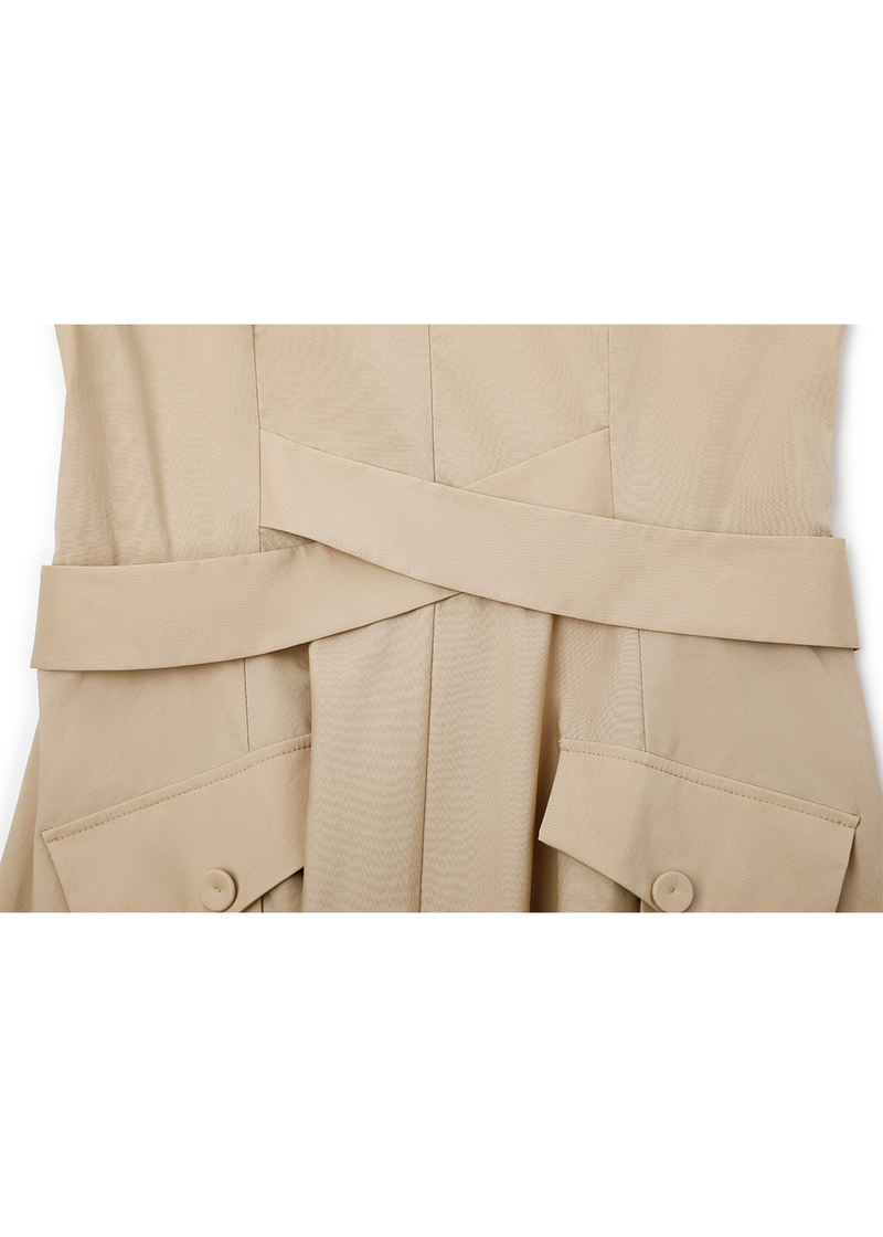 SALAZIA Sand Cotton-Blend Stretch Dresses