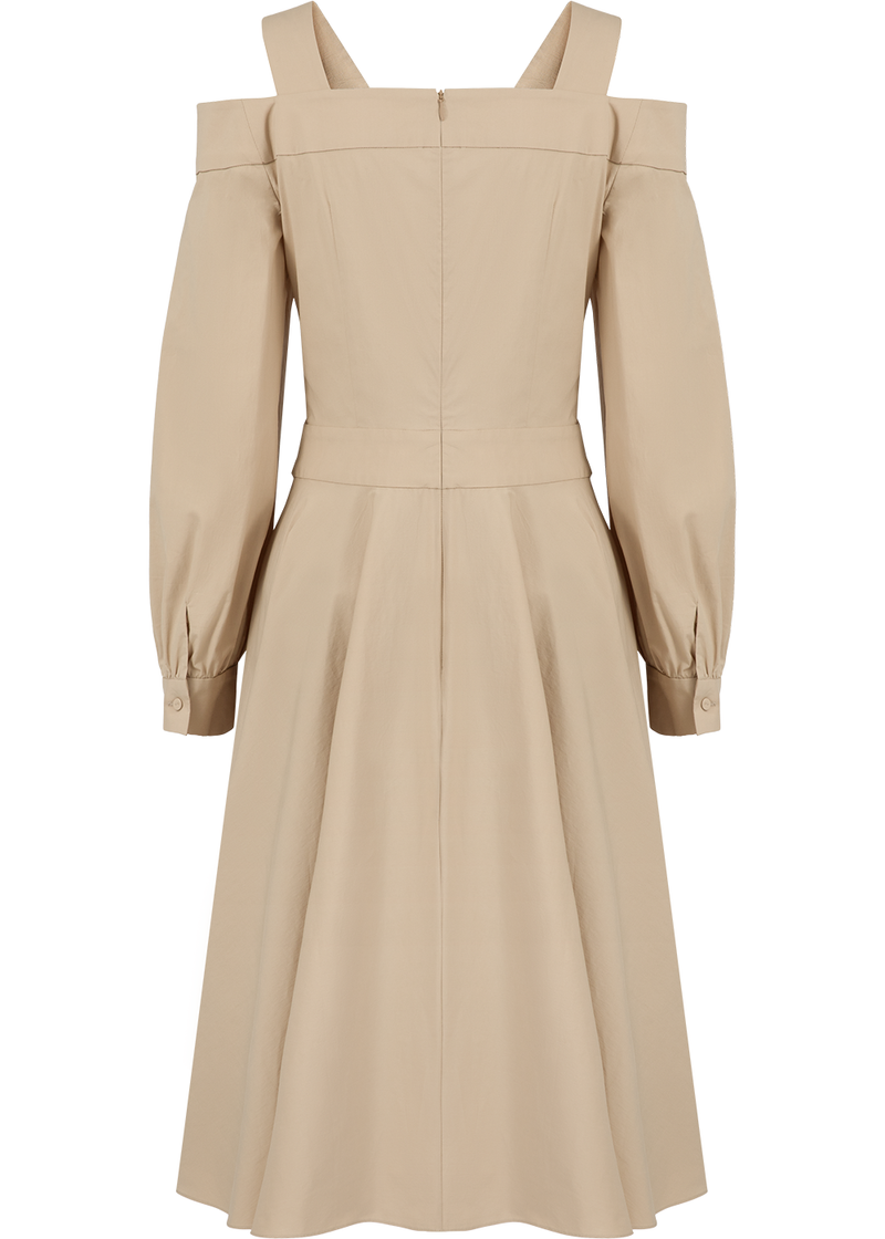 SALAZIA Sand Cotton-Blend Stretch Dresses