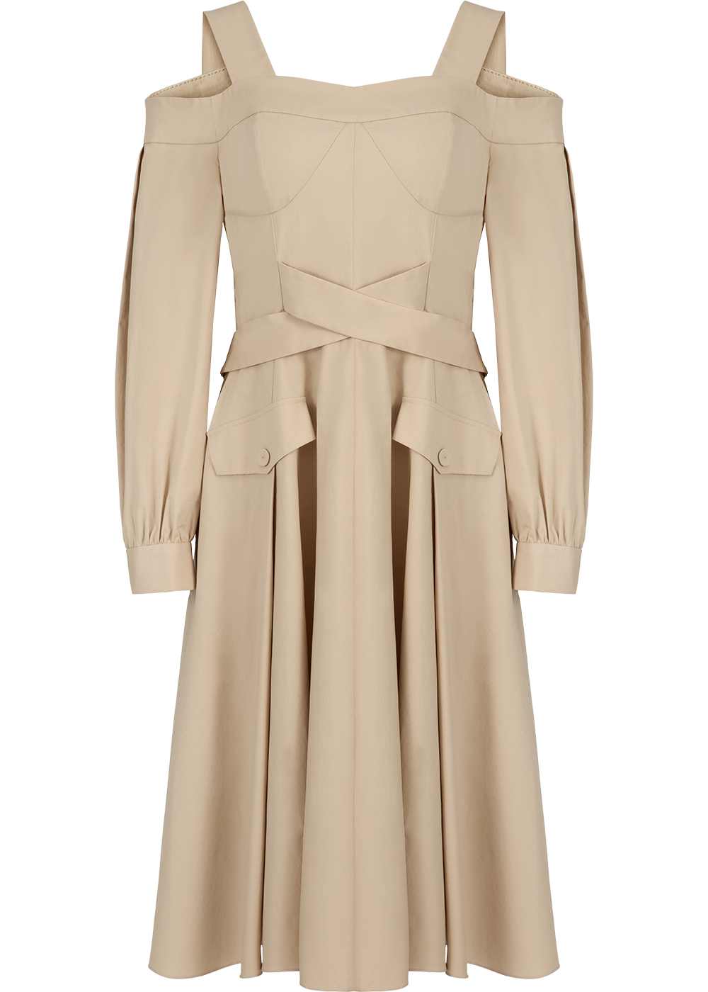 SALAZIA Sand Cotton-Blend Stretch Dresses