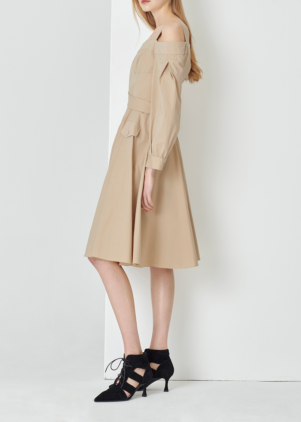 SALAZIA Sand Cotton-Blend Stretch Dresses