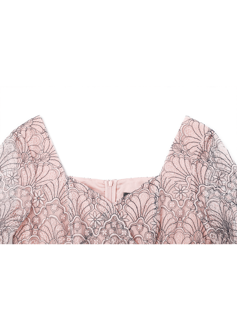 SALAZIA Misty Pink Embroidered Mesh Dresses