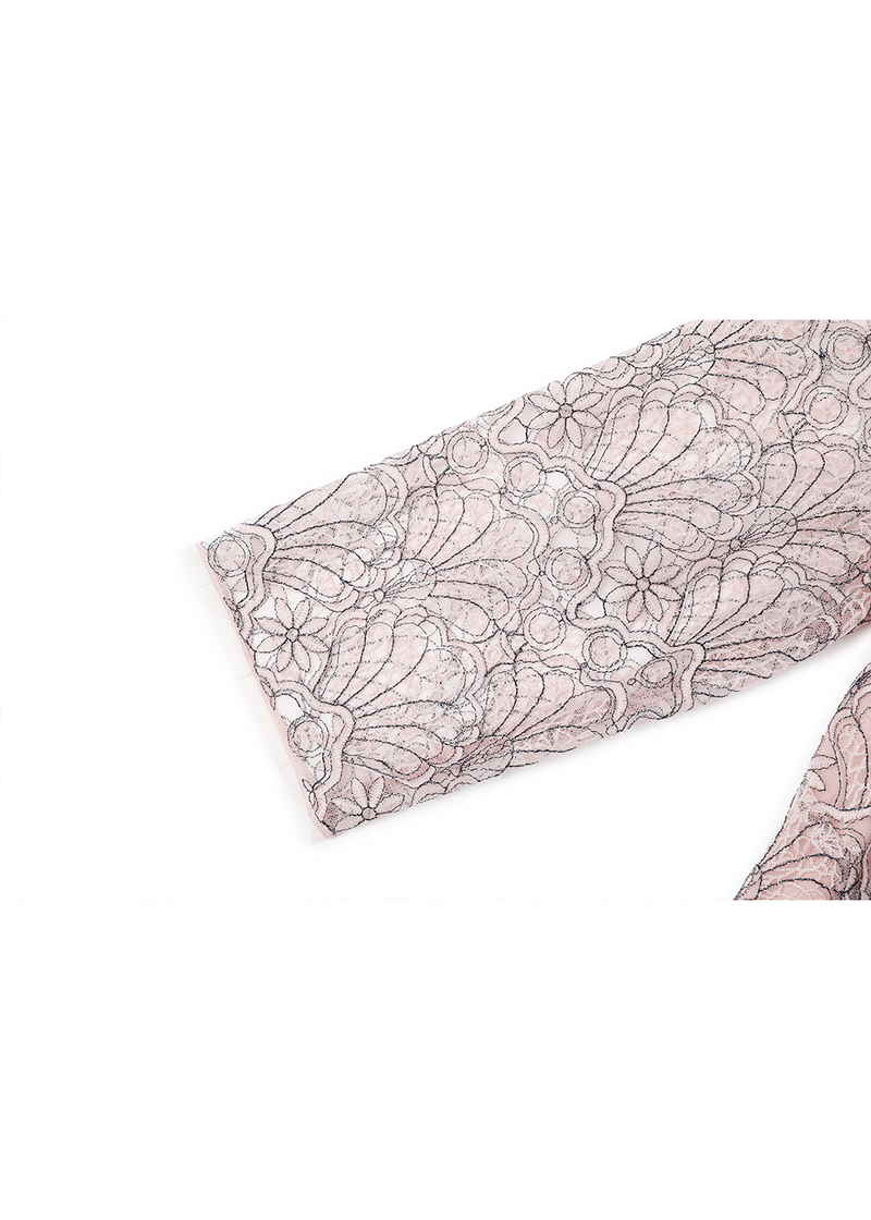 SALAZIA Misty Pink Embroidered Mesh Dresses