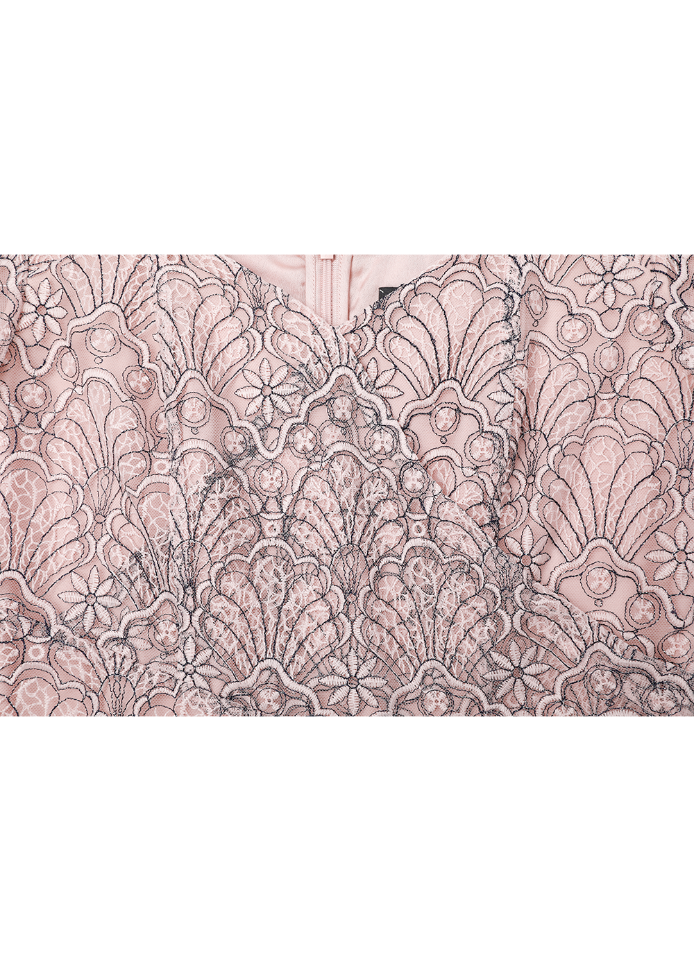 SALAZIA Misty Pink Embroidered Mesh Dresses