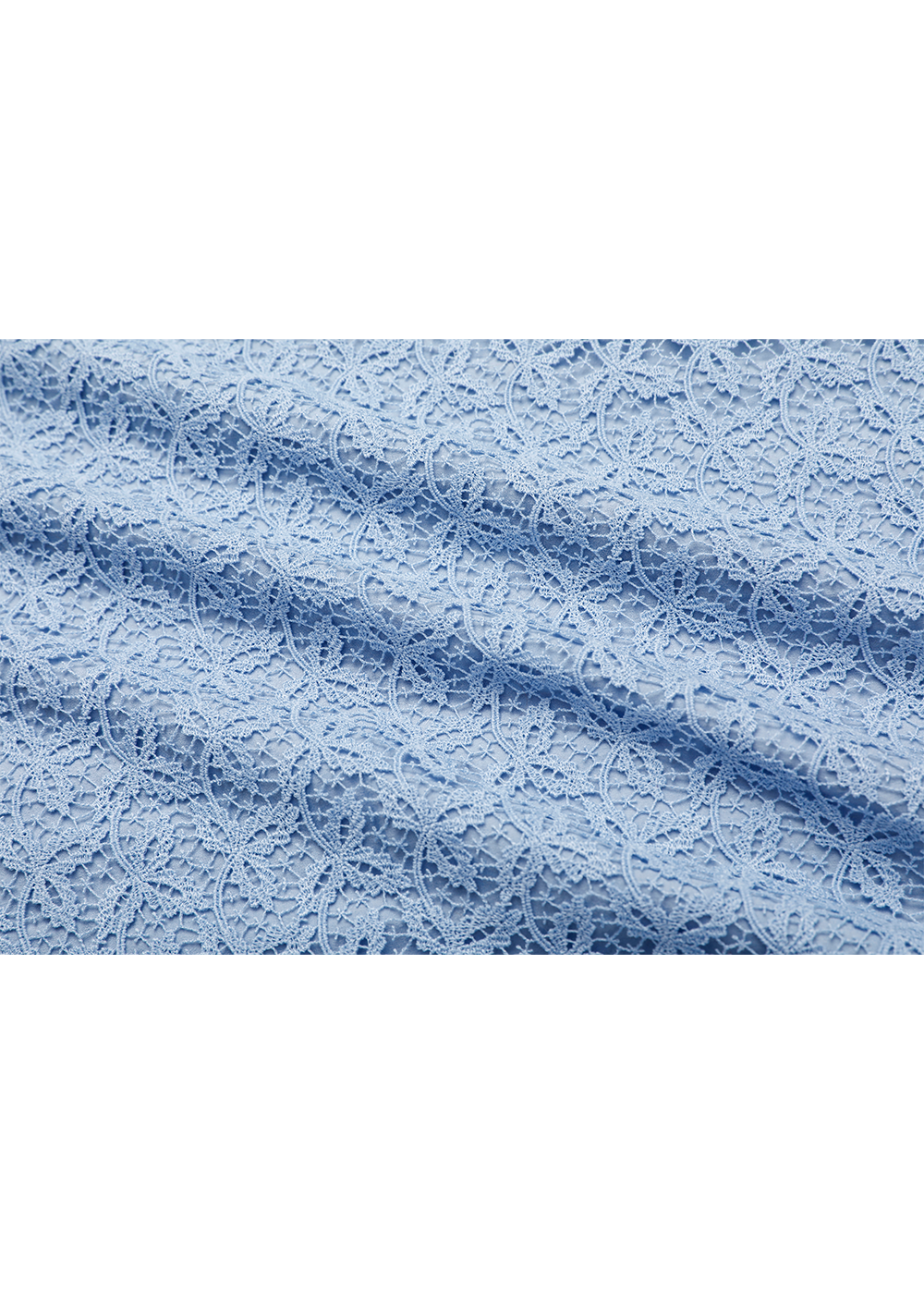 SALAZIA Water Blue Lace Short-Sleeve Dresses
