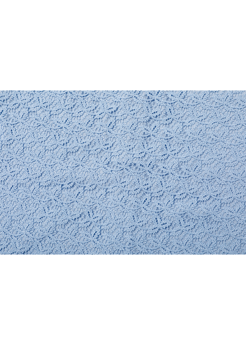 SALAZIA Water Blue Lace Short-Sleeve Dresses