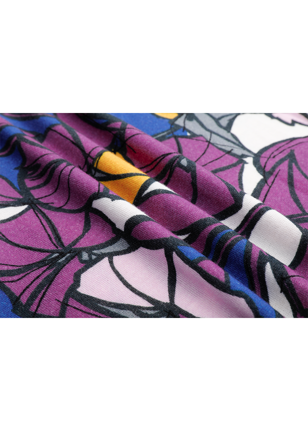 SALAZIA Blue-Purple Floral Wool Knit Dresses