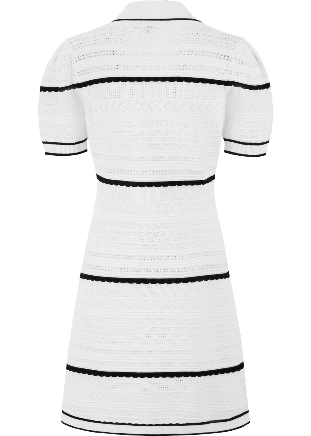 SALAZIA Black-White Colorblock Viscose Knit Dresses
