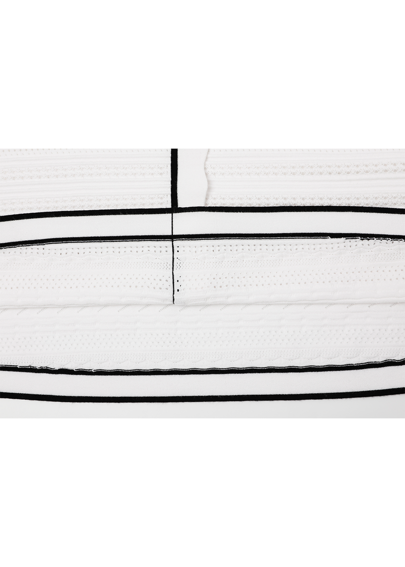 SALAZIA Black-White Colorblock Viscose Knit Dresses