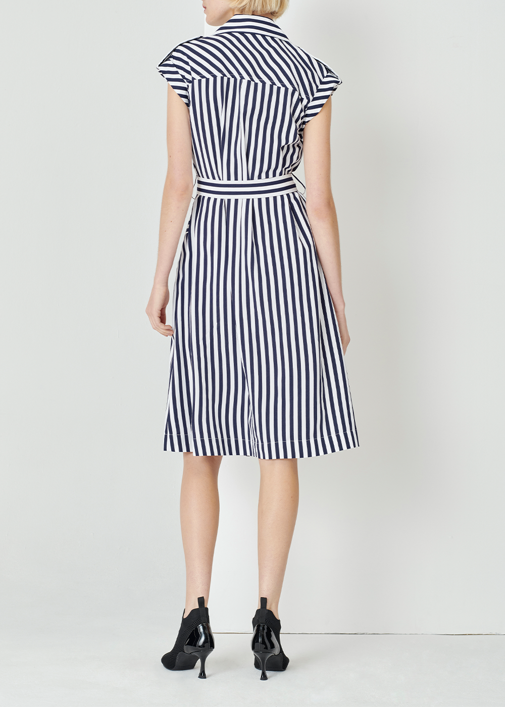 SALAZIA Blue-White Stripe Cotton Dresses
