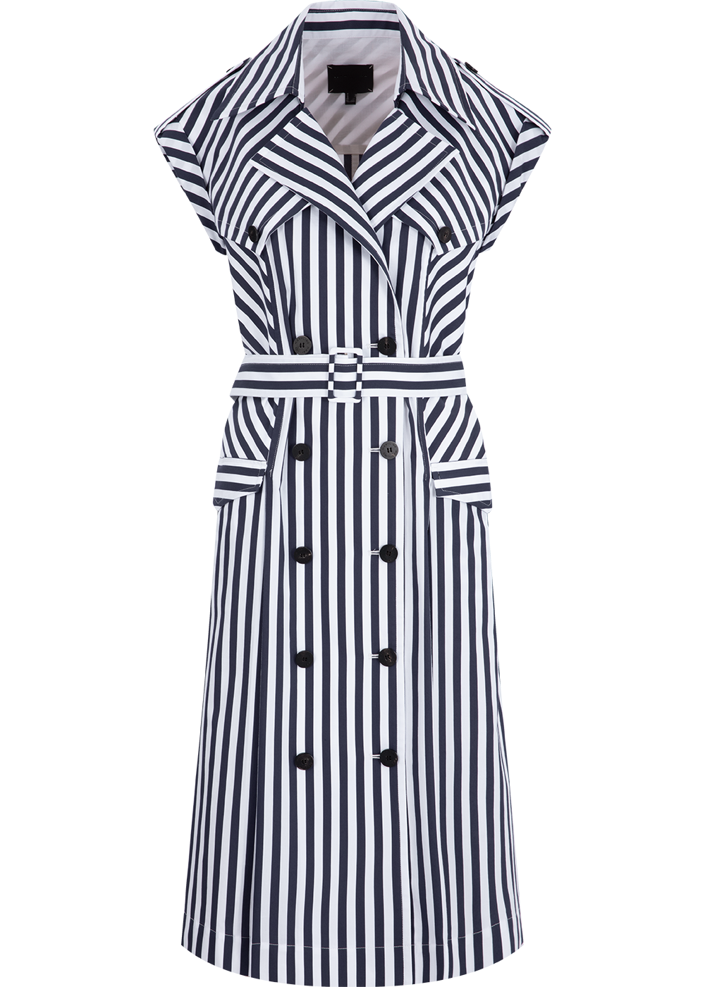 SALAZIA Blue-White Stripe Cotton Dresses