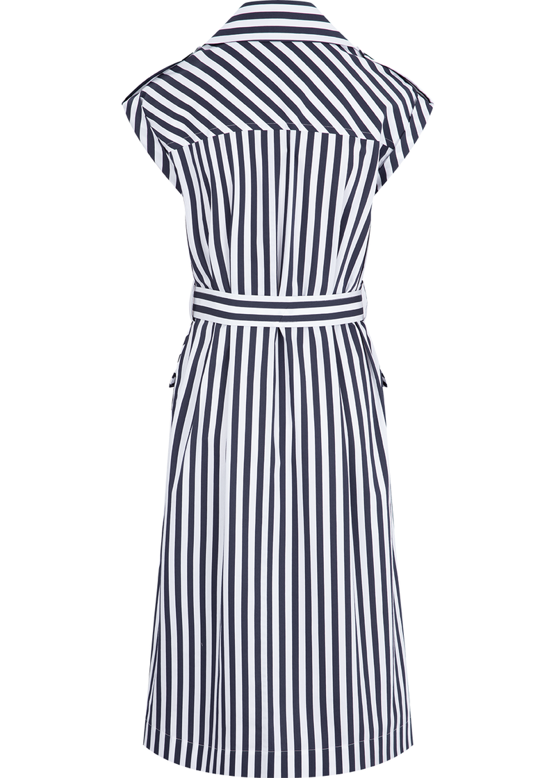 SALAZIA Blue-White Stripe Cotton Dresses