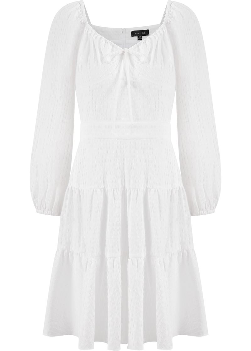 SALAZIA White Fitted Mini Dresses