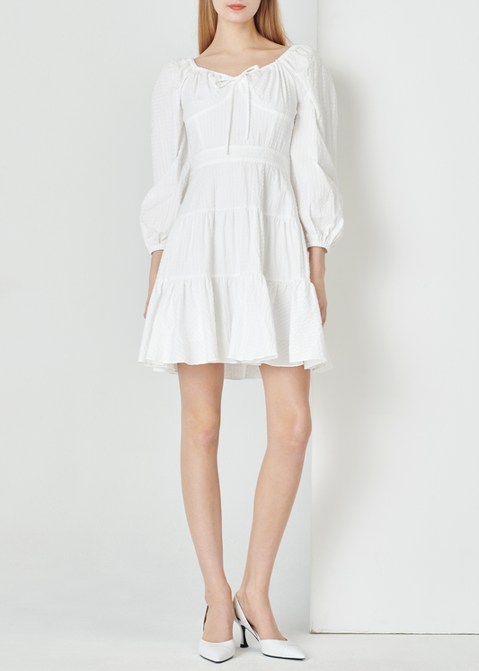SALAZIA White Fitted Mini Dresses