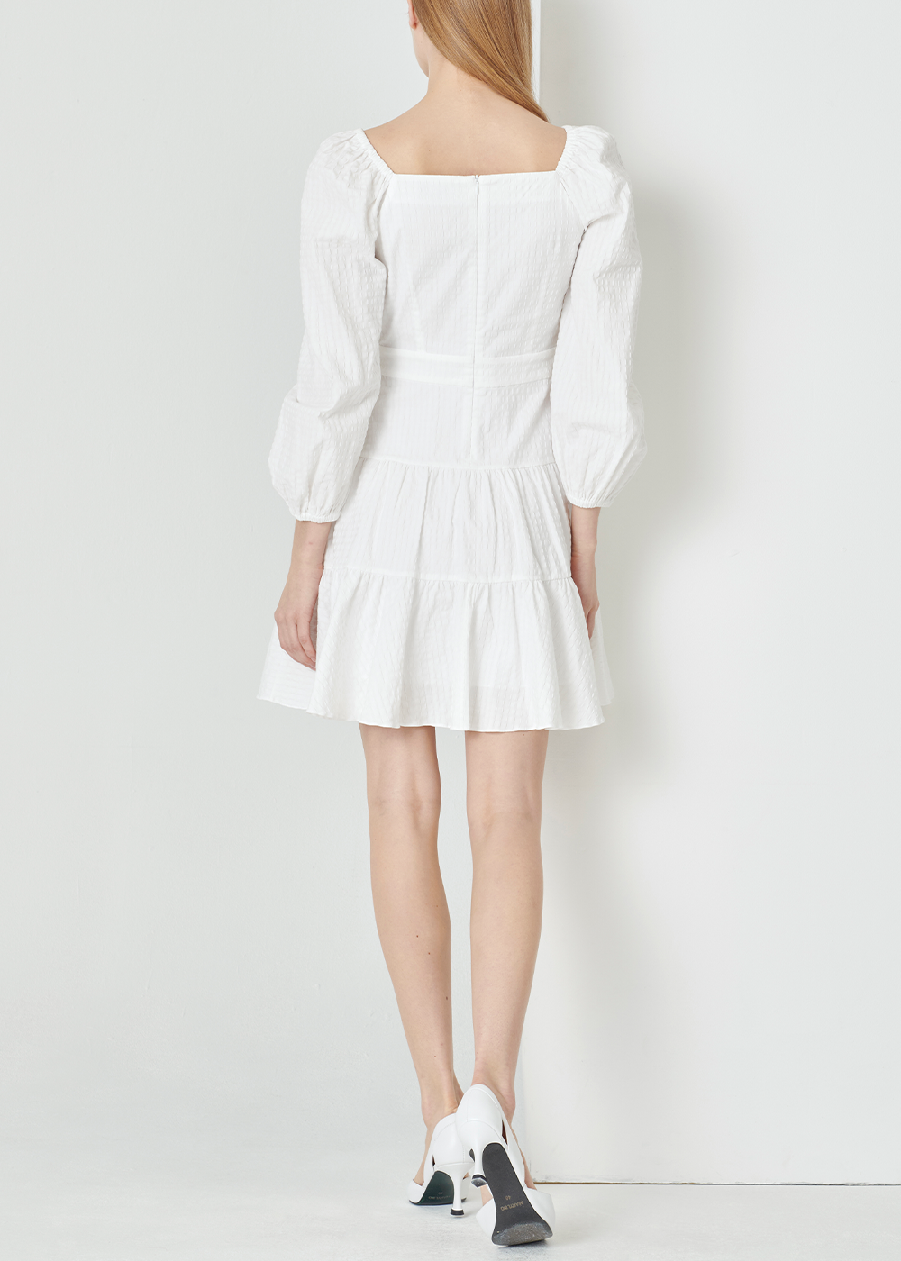 SALAZIA White Fitted Mini Dresses