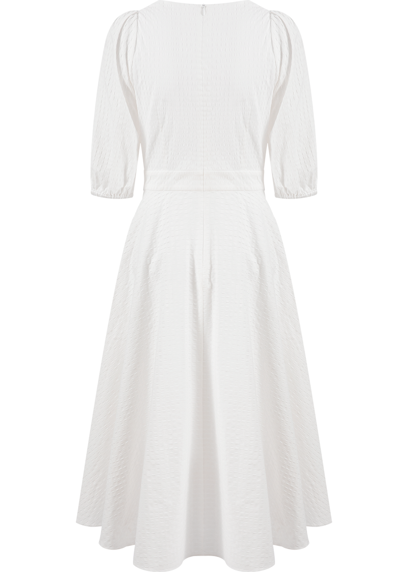 SALAZIA White Cotton-Blend Midi Dresses
