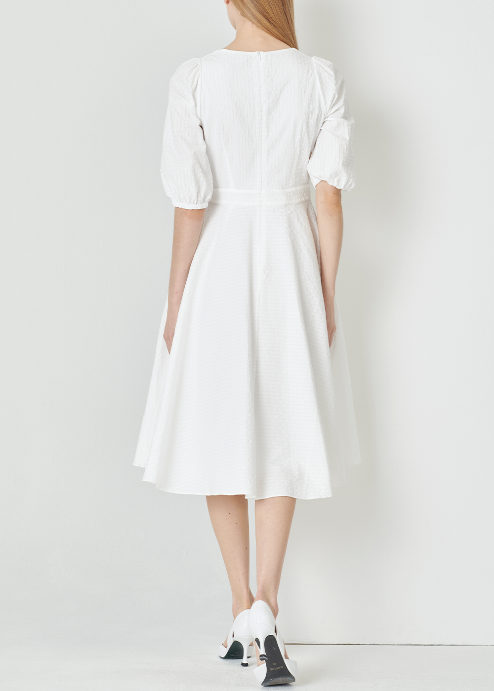 SALAZIA White Cotton-Blend Midi Dresses