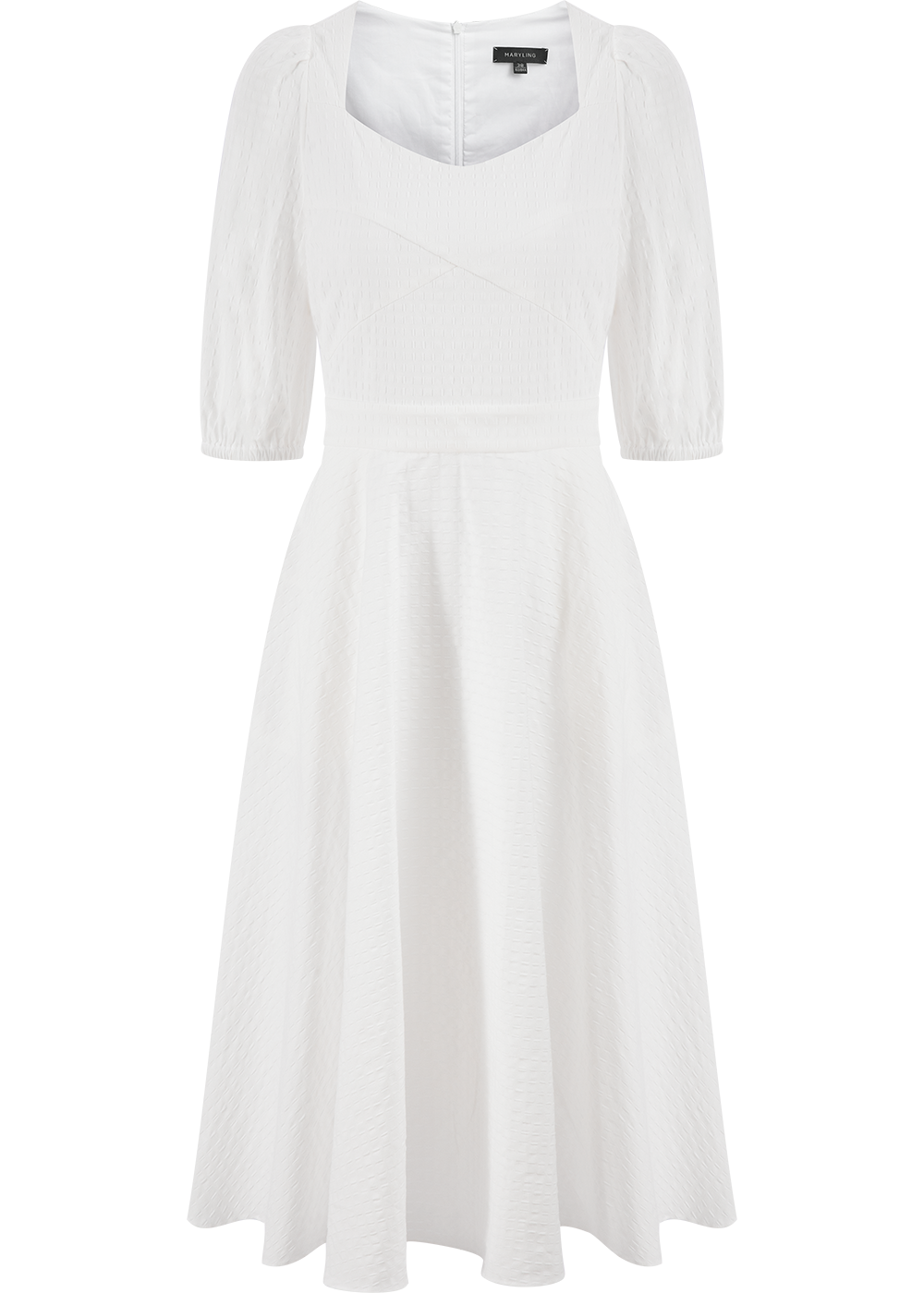 SALAZIA White Cotton-Blend Midi Dresses