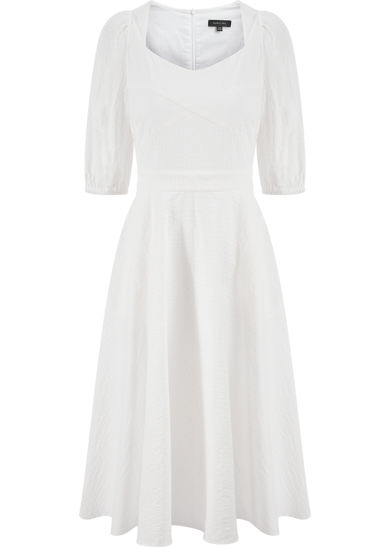 SALAZIA White Cotton-Blend Midi Dresses