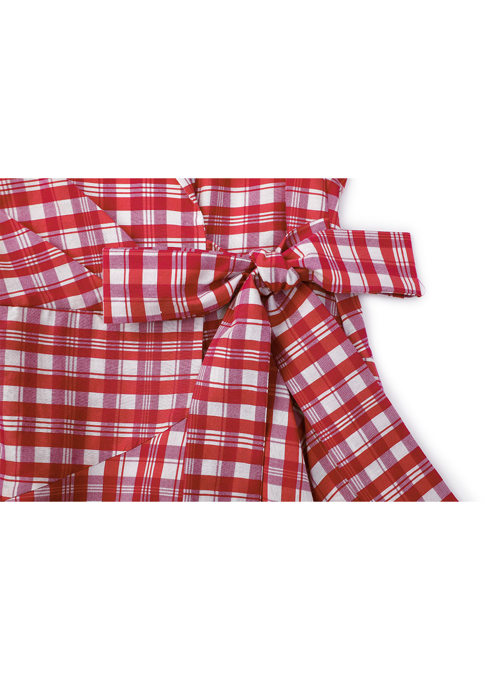 SALAZIA Rose Pink Plaid Cotton-Silk Dresses