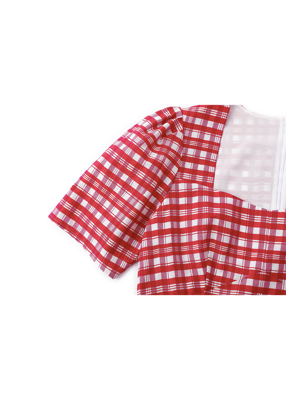 SALAZIA Rose Pink Plaid Long-Sleeve Dresses