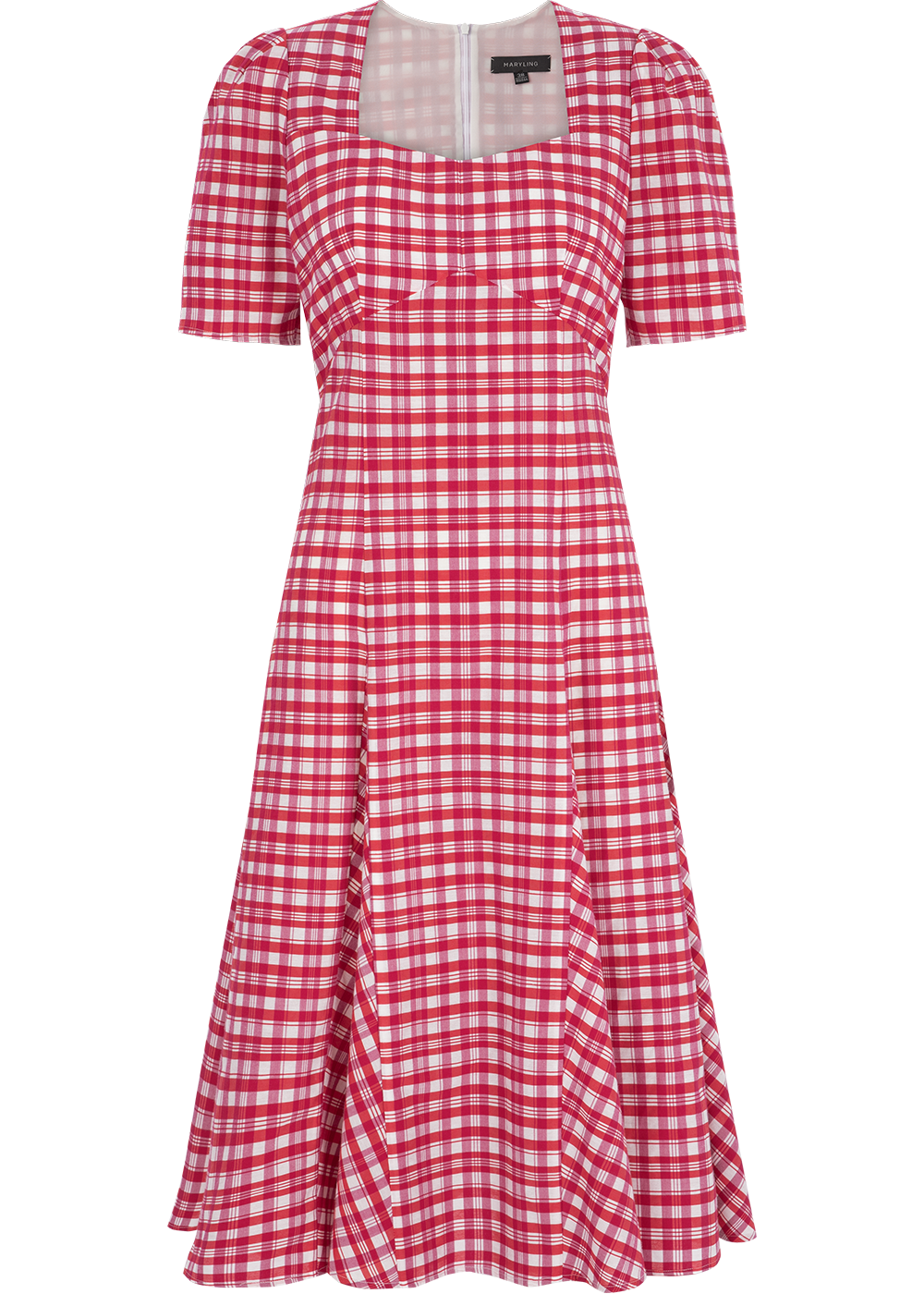 SALAZIA Rose Pink Plaid Long-Sleeve Dresses