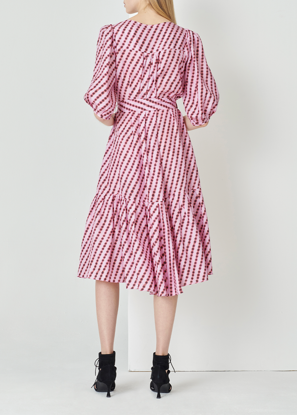 SALAZIA Pink Bubble Silk Dresses