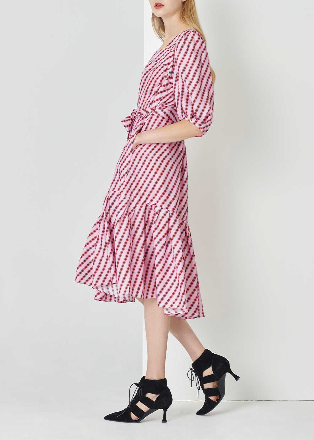 SALAZIA Pink Bubble Silk Dresses