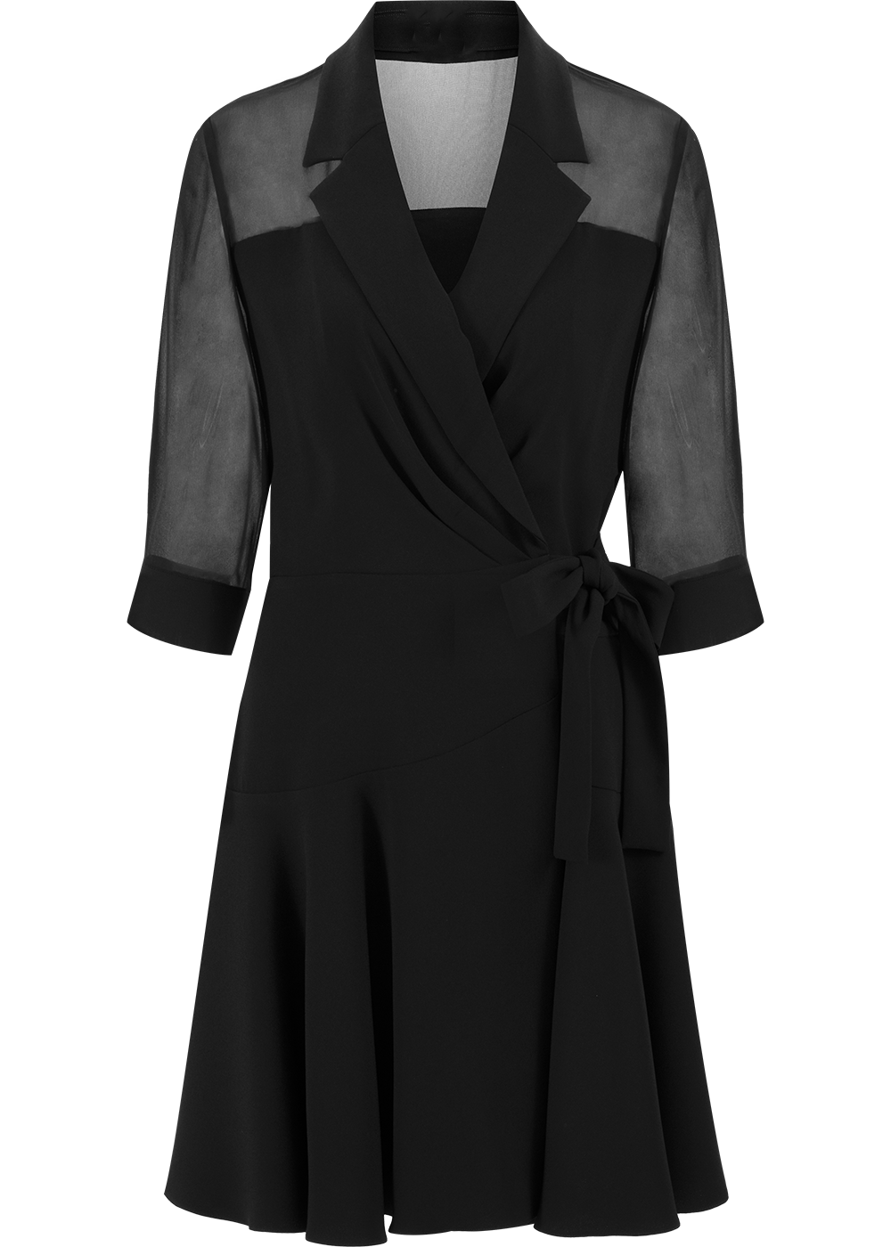 SALAZIA Black Triacetate Blend Short-Sleeve Dresses