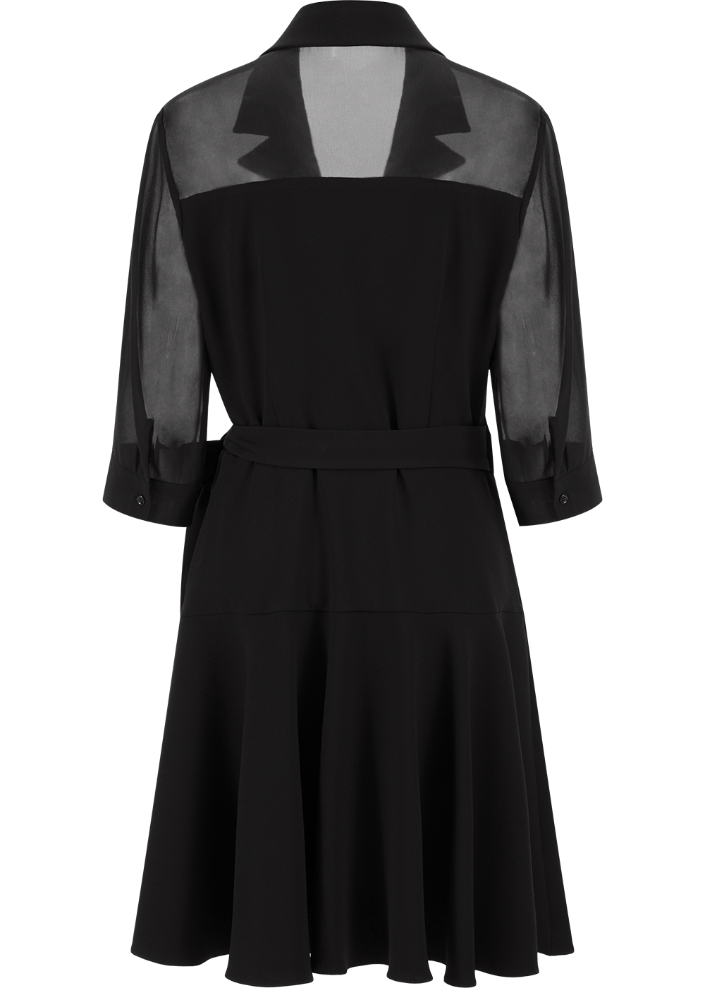 SALAZIA Black Triacetate Blend Short-Sleeve Dresses