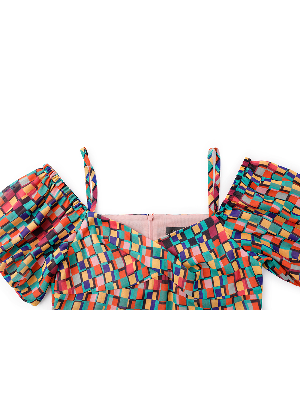 SALAZIA Colorful Check Short-Sleeve Dresses