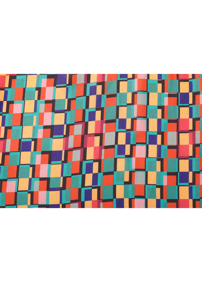 SALAZIA Colorful Check Short-Sleeve Dresses