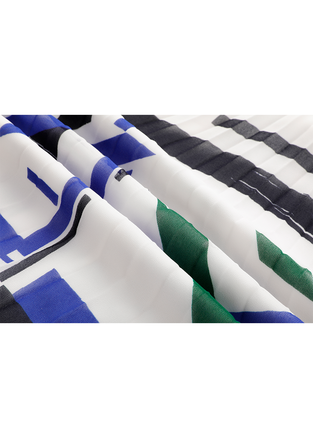 SALAZIA Blue-White Geometric Short-Sleeve Dress