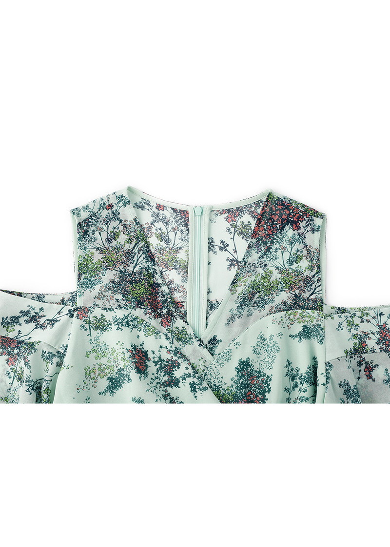 SALAZIA Light Green Summer Jungle Dresses