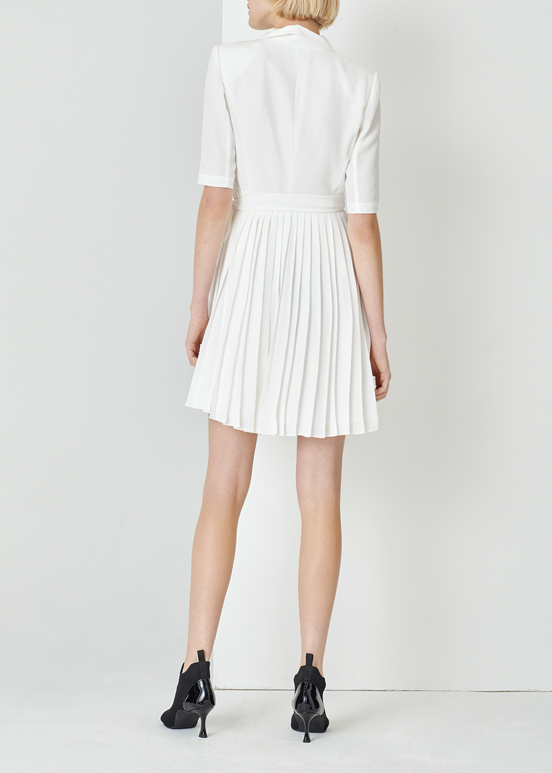 SALAZIA White Acetate Blend Short-Sleeve Dresses