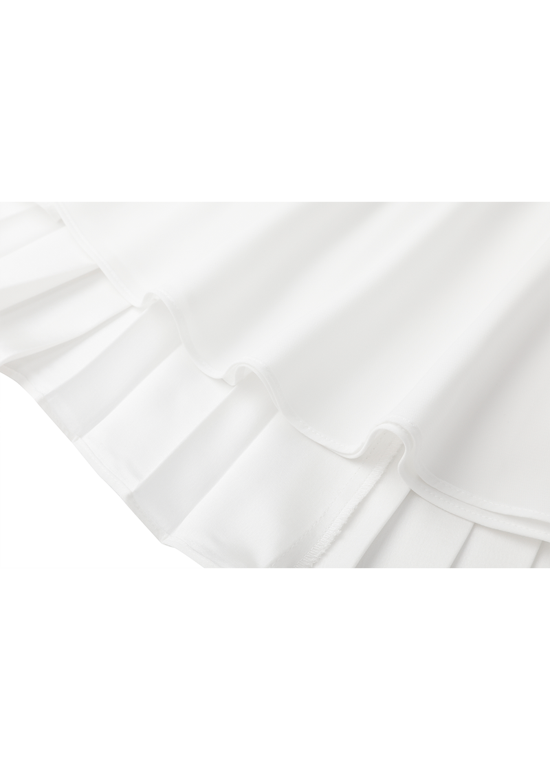 SALAZIA White Acetate Blend Short-Sleeve Dresses